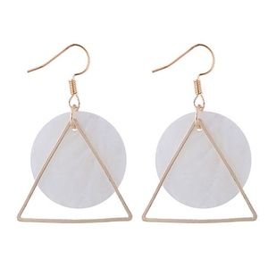 CYNTHIA | Acrylic Pearl Triangle Dangle Earrings